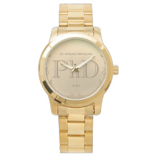 Gold Name PhD Afstuderen Horloge