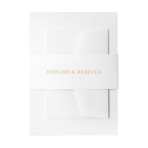Gold Names Elegant Simple Wedding Uitnodigingen Wikkel
