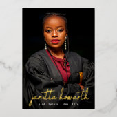 Gold Names Photo Template University Afstuderen Folie Uitnodiging (Voorkant)