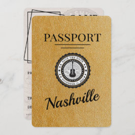 Gold Nashville Passport Bewaar de datum Save The Date