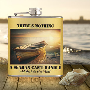 Gold Nautical Boat Heupfles