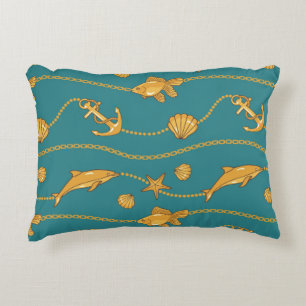 Gold Nautical Pattern Accent Kussen