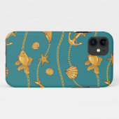 Gold Nautical Pattern Case-Mate iPhone Case (Achterkant (horizontaal))