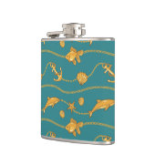 Gold Nautical Pattern Heupfles (Links)