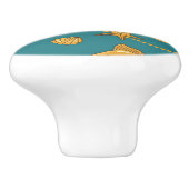 Gold Nautical Pattern Keramische Knop (Zijkant)