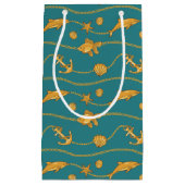 Gold Nautical Pattern Klein Cadeauzakje (Voorkant)