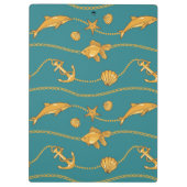 Gold Nautical Pattern Klembord (Achterkant)