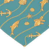 Gold Nautical Pattern Korte Tafelloper (Hoek)