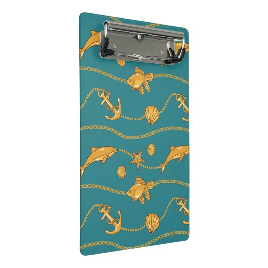 Gold Nautical Pattern Mini Klembord (Schuin)