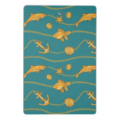 Gold Nautical Pattern Mini Klembord (Achterkant)