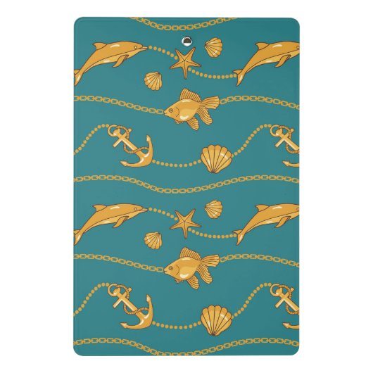 Gold Nautical Pattern Mini Klembord (Achterkant)