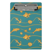 Gold Nautical Pattern Mini Klembord (Voorkant)