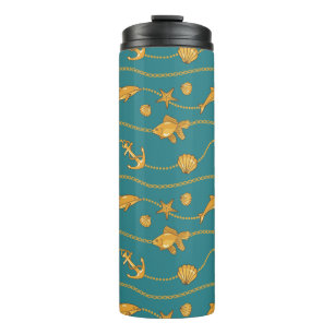 Gold Nautical Pattern Thermosbeker