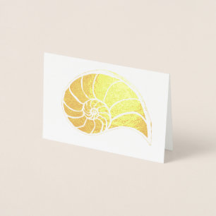 Gold Nautilus Shell Blank Card Folie Kaarten