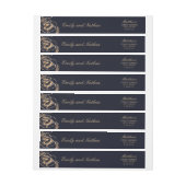 Gold Navy Bloemen Wrap Around Label (Vel)
