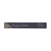 Gold Navy Bloemen Wrap Around Label (Individueel)