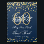 Gold Navy Blue 60e Anniversaire Livre d'hôtes Conf<br><div class="desc">Elégante 60e fête d'anniversaire Parties scintillant d'or Confetti sur modèle bleu marine. Facile à utiliser et facile à personnaliser. Commandez aujourd'hui !</div>