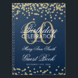 Gold Navy Blue 60e Anniversaire Livre d'hôtes Conf<br><div class="desc">Elégante 60e fête d'anniversaire Parties scintillant d'or Confetti sur modèle bleu marine. Facile à utiliser et facile à personnaliser. Commandez aujourd'hui !</div>
