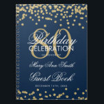 Gold Navy Blue 80e Anniversaire Livre d'hôtes Conf<br><div class="desc">Elégant 80e anniversaire de la Parties scintillant d'or Confetti sur modèle bleu marine. Facile à utiliser et facile à personnaliser. Commandez aujourd'hui !</div>