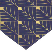 Gold Navy Blue Art Deco Diamond Pattern Korte Tafelloper (Hoek)