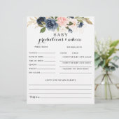 Gold Navy Blue Baby Predictions en Advice Kaarten (Staand voorkant)