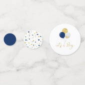 Gold & Navy Blue Balloons Boy Baby shower Confetti (Devant)
