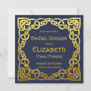 Gold & Navy Blue Celtic Knot Invitation