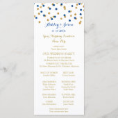 Gold Navy Blue Confetti Wedding Programma (Achterkant)