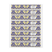 Gold, Navy Blue Damask Pattern 2 Adreslabel Wikkel (Vel)