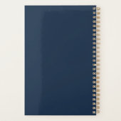 Gold & Navy Blue Elegant Flourish Monogram Planner (Achterkant)