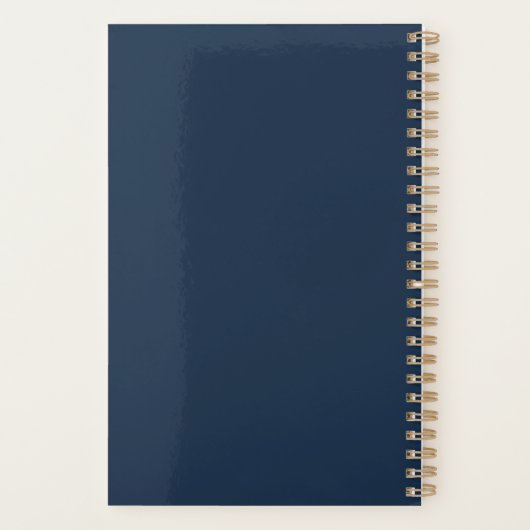 Gold & Navy Blue Elegant Flourish Monogram Planner (Achterkant)