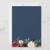 Gold Navy Blue Floral voor RN Graduates Afstuderen Kaart (Achterkant)
