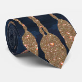Gold Navy Blue Glitter Dream Catcher Pattern Stropdas (Opgerold)