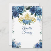 Gold & Navy Blue Mexican Mis Quince Invitation (Dos)