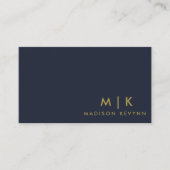 Gold Navy Blue | Minimale moderne beroepsbeoefenaa Visitekaartje (Voorkant)