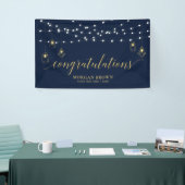 Gold & Navy Blue Modern - Gefeliciteerd banner (Beurs)