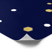 Gold & Navy Confetti - 50e verjaardag van de opkom Poster (Hoek)
