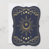 Gold Navy Elegant Tarot Card Faire-part de mariage (Dos)