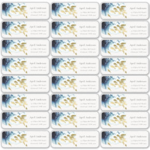 Gold Navy Fish Onderwater Zee Gastadres Sticker