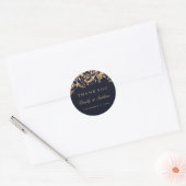  Gold Navy Floral Wedding Dank u Sticker (Envelop)