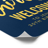 Gold Navy "Hello Thirty" Affiche de bienvenue d'an (Coin)