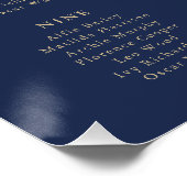 Gold Navy Marsala Mariage Affiche de bienvenue Luc (Coin)