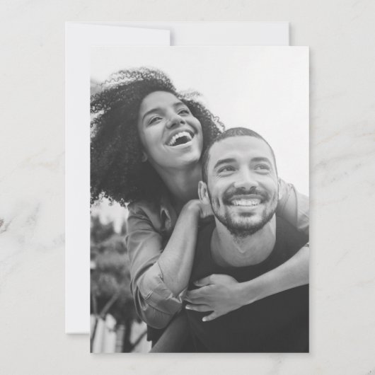 Gold Navy Script Typografie Save The Date (Achterkant)