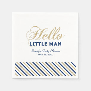 Gold & Navy   Serviette en papier moderne pour la 