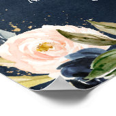 Gold Navy Sparkle Floral Welcome Wedding Poster (Hoek)