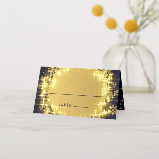 Gold Navy Sparkle Lights kerstfeestje (Voorkant)