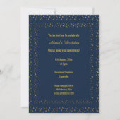 Gold Navy Star Pattern Modern Birthday Custom Kaart (Voorkant)