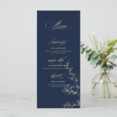 Gold & Navy Wedding Menu (Staand voorkant)