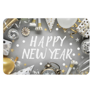 Gold New Year Party New YYear Day Clipart Magneet