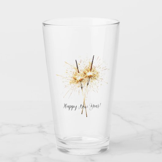 Gold New Year's Eve Day Celebration Sparklers Glas (Voorkant)